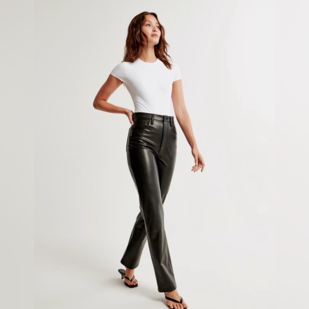 Abercrombie 90s Straight Leather Pants